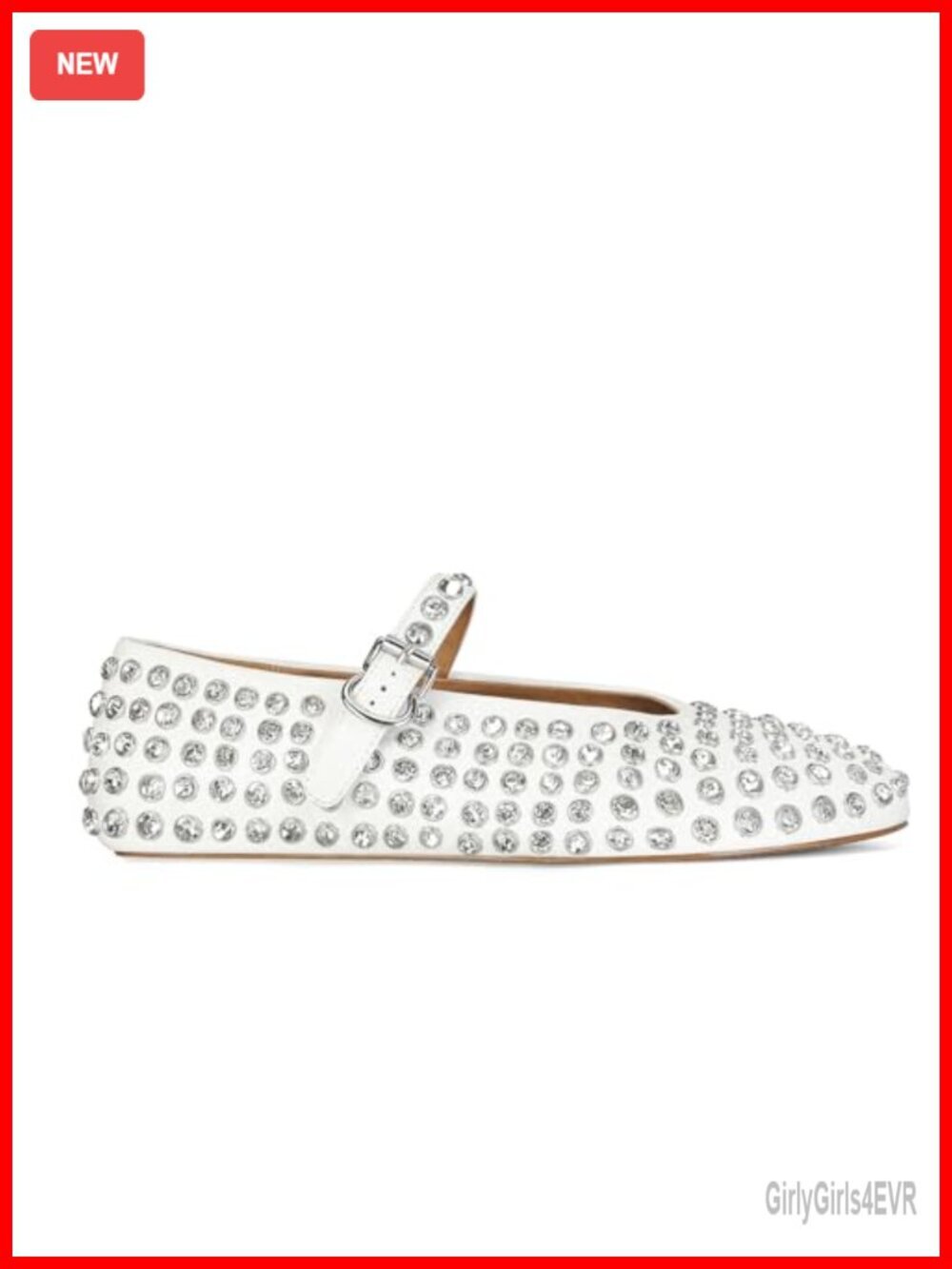 Rhinestone Ballet Flats with Buckle Strap, Mary Jane Style Casual Dress Shoes